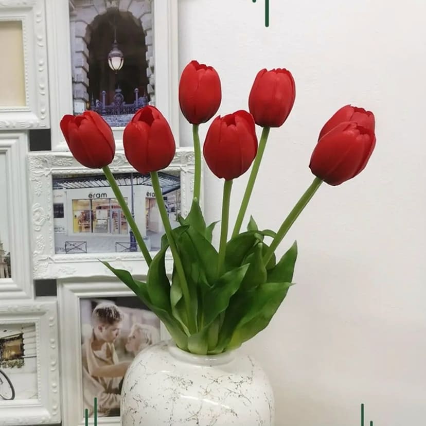 Искусственные цветы в Брянске | Цветы искусственные «Тюльпаны», красные, букет