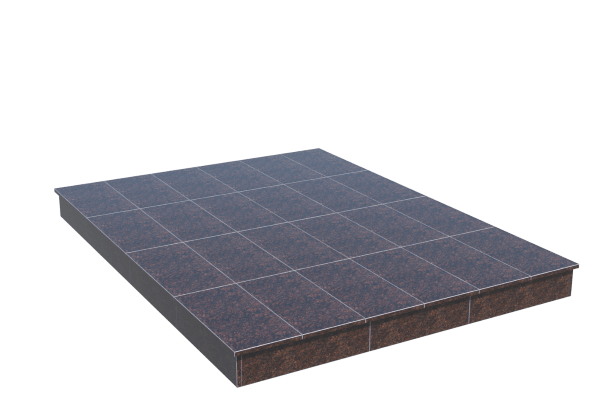 Площадки на могилу в Брянске | Площадка с вертикальной (15 см) облицовкой Дымовским гранитом