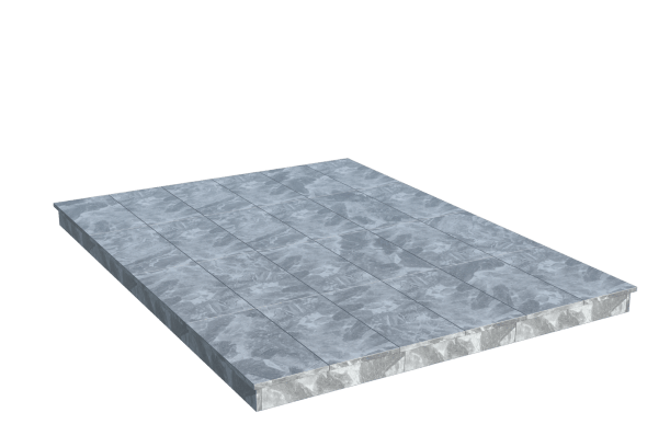 Площадки на могилу в Брянске | Площадка с вертикальной (10 см) мраморной облицовкой