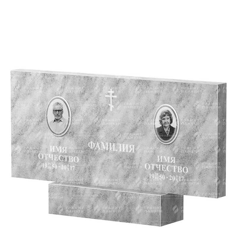 Памятники из мрамора в Брянске | Двойной мраморный памятник, прямой