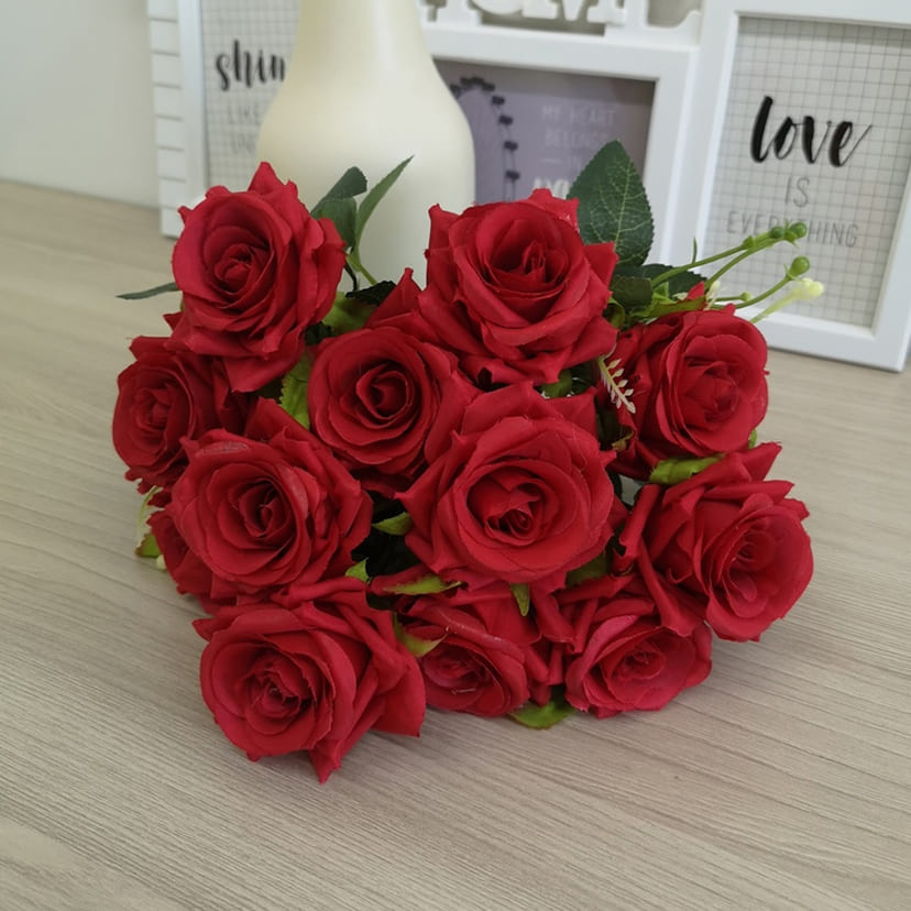 Искусственные цветы в Брянске | Цветы искусственные «Розы острые», красные, букет
