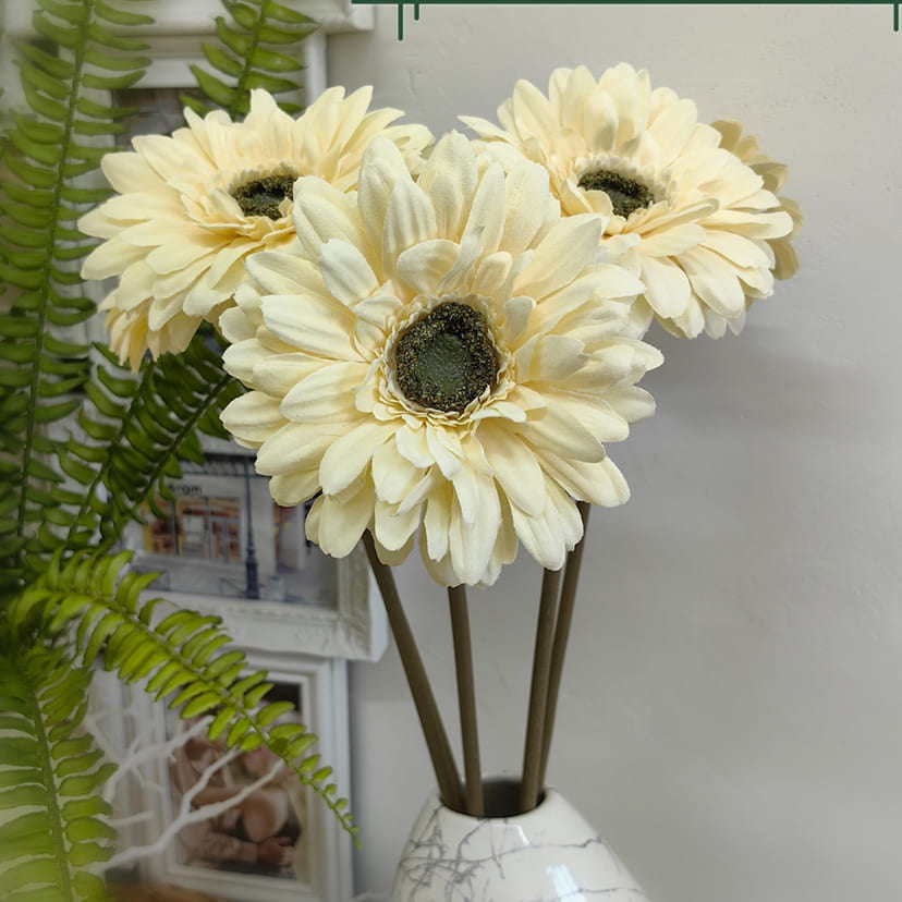 Искусственные цветы в Брянске | Цветок искусственный «Гербера», молочно-персиковая, одиночный