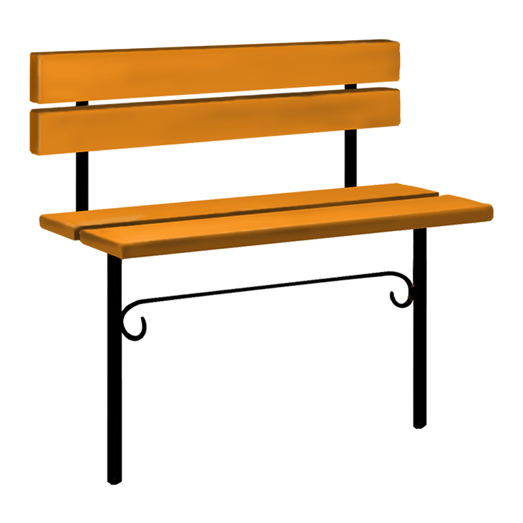 Металлические оградки, столы, скамейки в Брянске | Скамейка №4 со спинкой