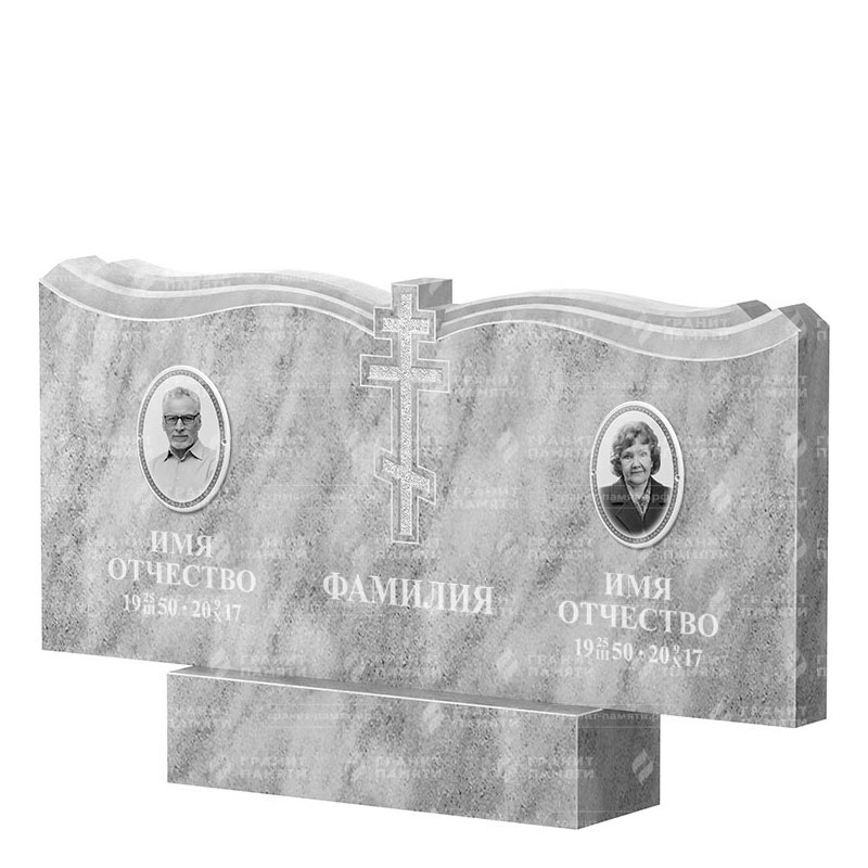 Памятники из мрамора в Брянске | Двойной мраморный памятник ФМ-262