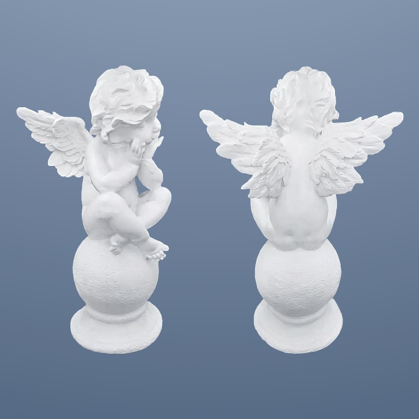 Скульптуры из искусственного мрамора в Брянске | Скульптура ангел на шаре №1