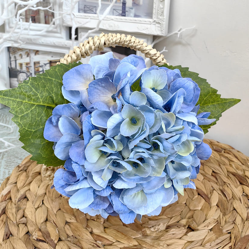 Искусственные цветы в Брянске | Цветок искусственный «Гортензия», голубая, одиночный