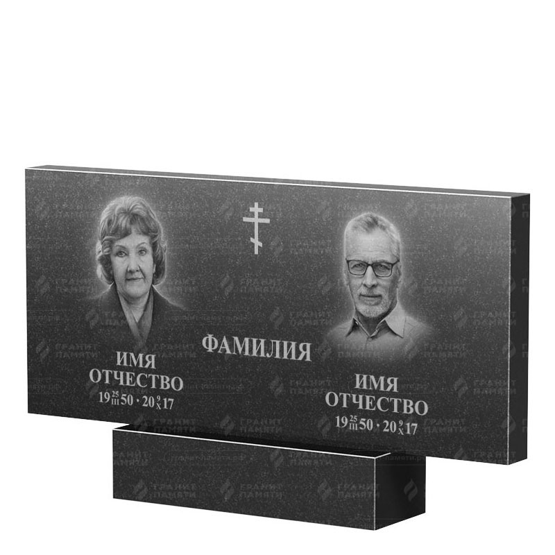 Памятники из гранита двойные в Брянске | Двойной гранитный памятник, прямой