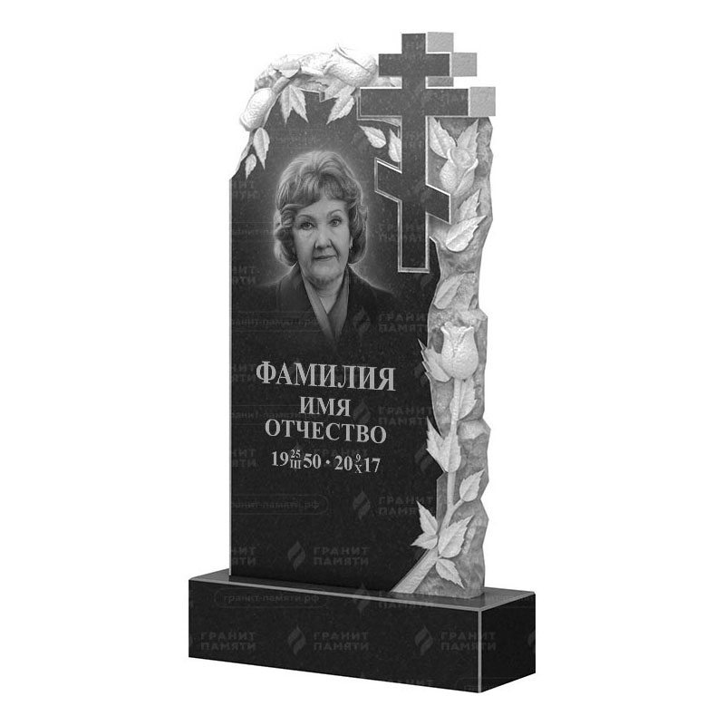 Памятники из гранита с цветами в Брянске | Гранитный памятник ФГ-088