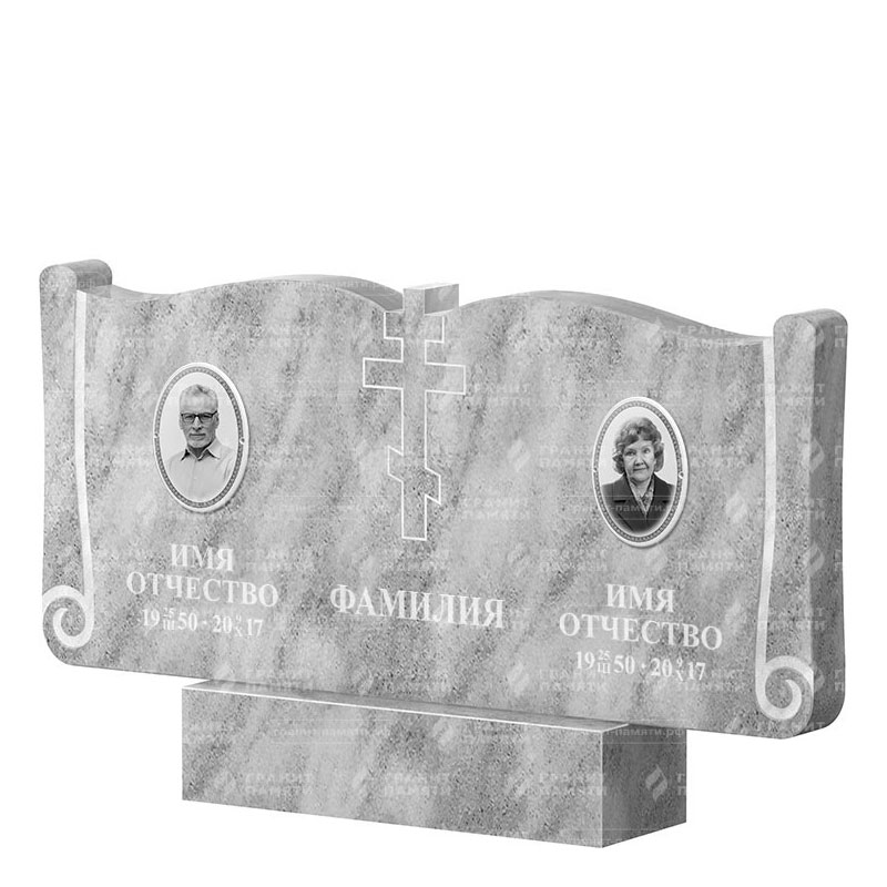 Памятники из мрамора в Брянске | Двойной мраморный памятник ФМ-263