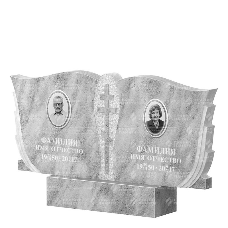 Памятники из мрамора в Брянске | Двойной мраморный памятник ФМ-136