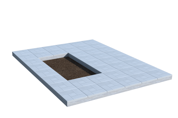 Площадки на могилу в Брянске | Площадка с тротуарной плиткой (под цветник)