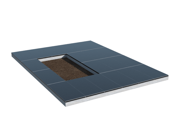 Площадки на могилу в Брянске | Площадка с облицовкой гранитом Габбро (под цветник)