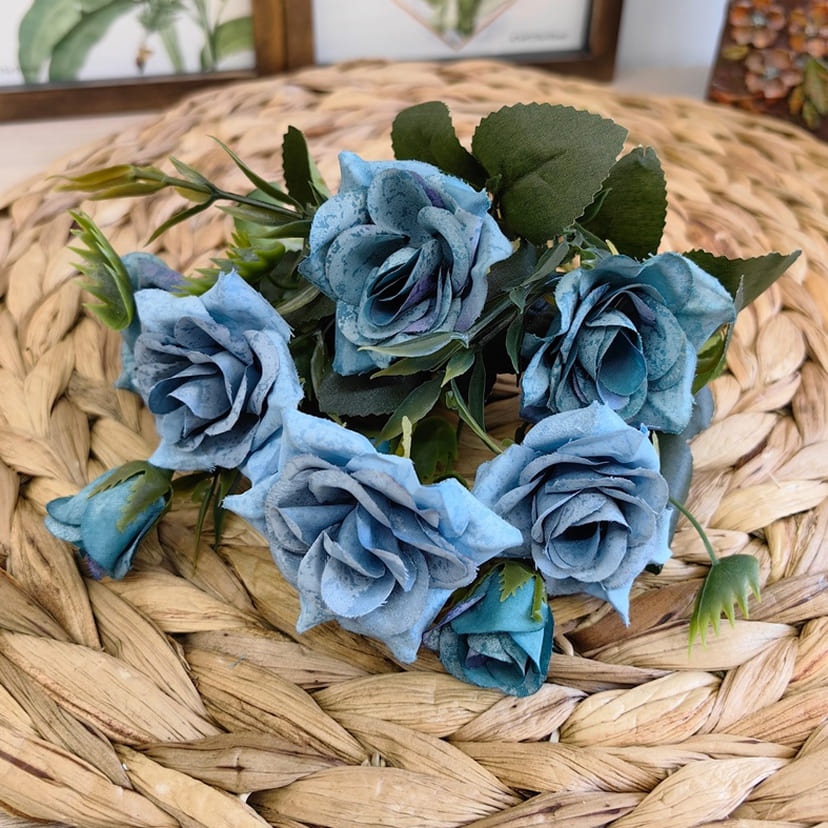 Искусственные цветы в Брянске | Цветы искусственные «Розы», синие, букет