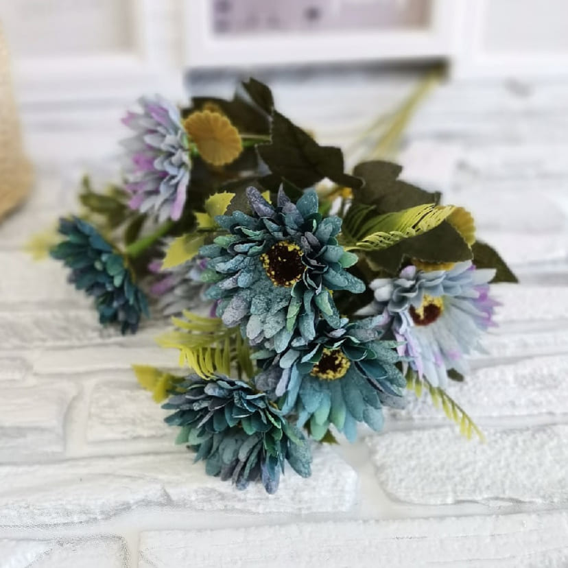 Искусственные цветы в Брянске | Цветы искусственные «Ромашки», фиолетово-голубые, букет