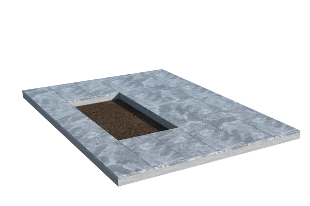 Площадки на могилу в Брянске | Площадка с мраморной облицовкой (под цветник)