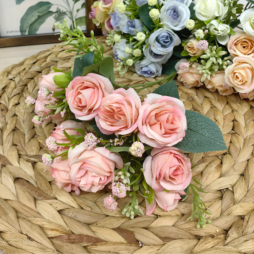Искусственные цветы в Брянске | Цветы искусственные «Розы», нежно-розовые, букет