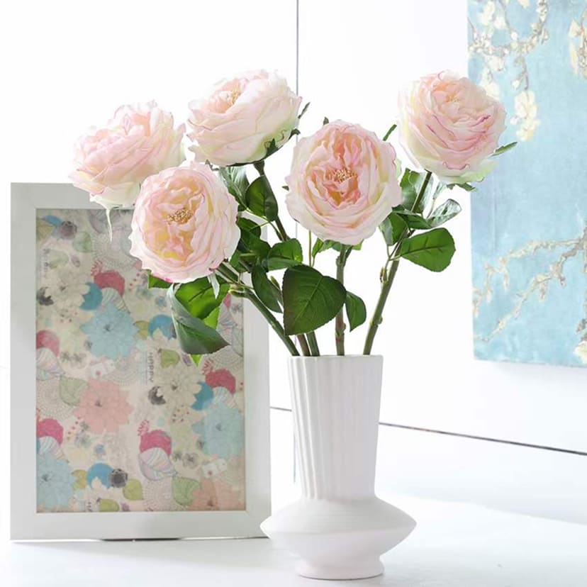 Искусственные цветы в Брянске | Цветок искусственный «Роза пионовидная», молочно-розовая, одиночный