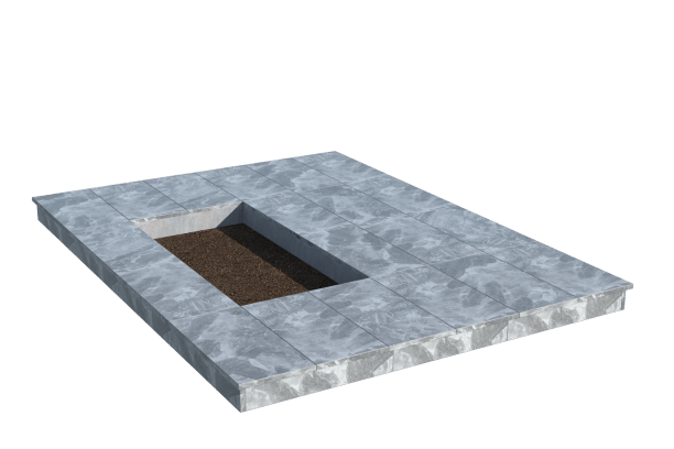 Площадки на могилу в Брянске | Площадка с вертикальной (10 см) мраморной облицовкой (под цветник)