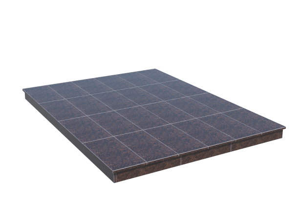 Площадки на могилу в Брянске | Площадка с вертикальной (10 см) облицовкой Дымовским гранитом